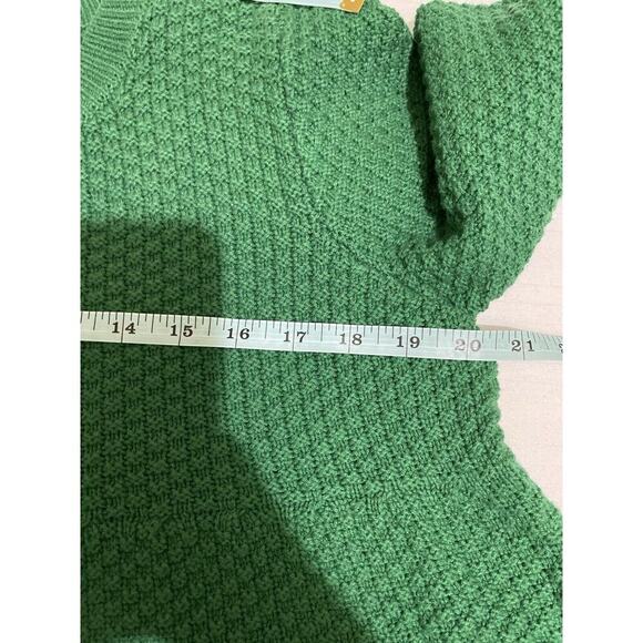 UMGEE empire babydoll Eyelet Trim Sweater Kelly Green Cottagecore Prarie Small - Picture 7 of 7